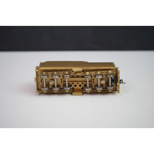 132 - Boxed Hallmarked Models INC HO gauge AT & SF 3129 2-8-2 brass locomotive & tender, unpainted, made i... 