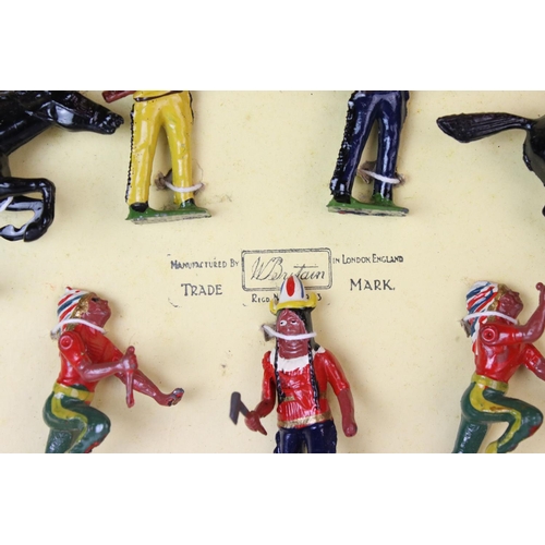 1320 - Boxed Britains Cowboys and North American Indians No 208 Mounted an on Foot metal figure set, comple... 