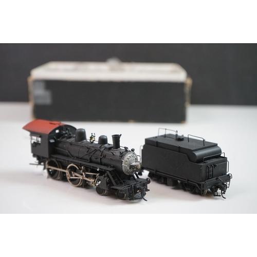 133 - Boxed Hallmarked Models INC HO gauge Frisco 182-187 Class 4-4-0 brass locomotive & tender, painted, ... 