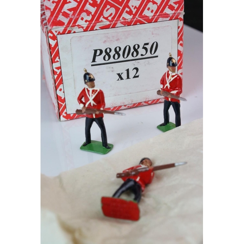 1330 - Four boxed Britains 12 x metal figure sets to include 8012 Lifeguard, 8016 Scots Guard Piper, P88085... 