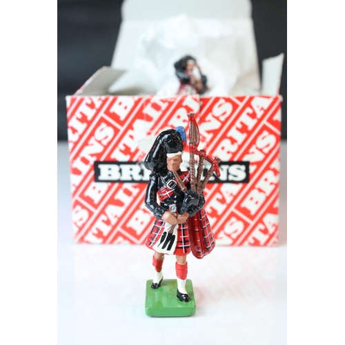 1330 - Four boxed Britains 12 x metal figure sets to include 8012 Lifeguard, 8016 Scots Guard Piper, P88085... 