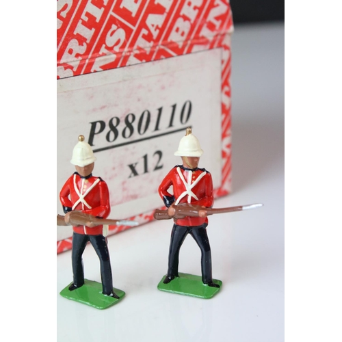 1330 - Four boxed Britains 12 x metal figure sets to include 8012 Lifeguard, 8016 Scots Guard Piper, P88085... 