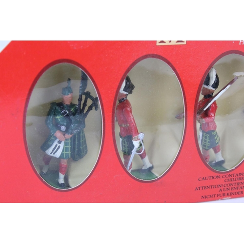 1332 - Eight boxed Britains metal soldier sets to include 7205 3 Mounted Lifeguards, 7239 Gordon Highlander... 