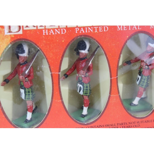 1332 - Eight boxed Britains metal soldier sets to include 7205 3 Mounted Lifeguards, 7239 Gordon Highlander... 