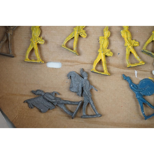 1342 - 28 Early - mid 20th C metal flats figures, all painted