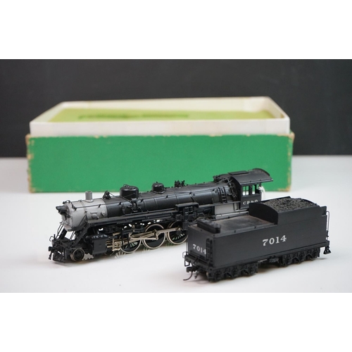 14 - Boxed Overland Models Inc HO gauge CB&Q B-1A 4-8-2 Burlington Route brass locomotive & tender made b... 