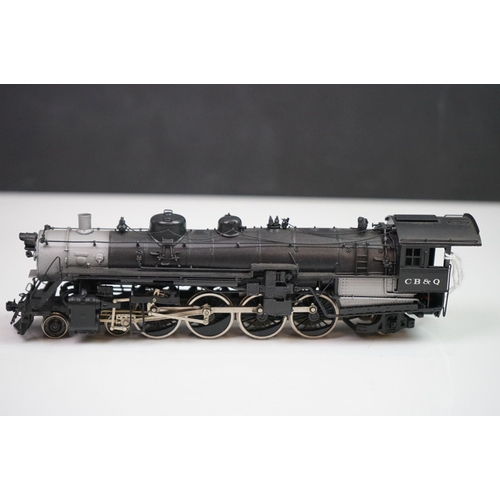 14 - Boxed Overland Models Inc HO gauge CB&Q B-1A 4-8-2 Burlington Route brass locomotive & tender made b... 