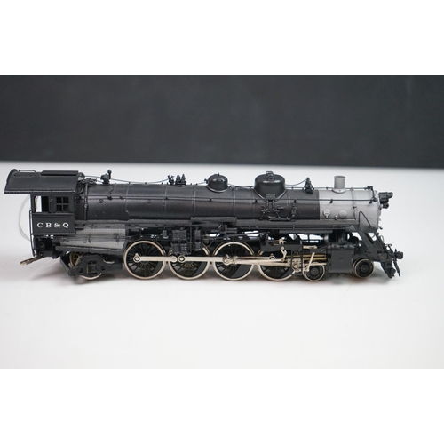 14 - Boxed Overland Models Inc HO gauge CB&Q B-1A 4-8-2 Burlington Route brass locomotive & tender made b... 