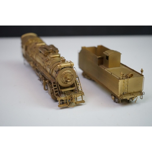 144 - Boxed Key Imports HO gauge DM & IR 2-10-2 Santa Fe brass locomotive & tender, by Samhongsa (Korea), ... 