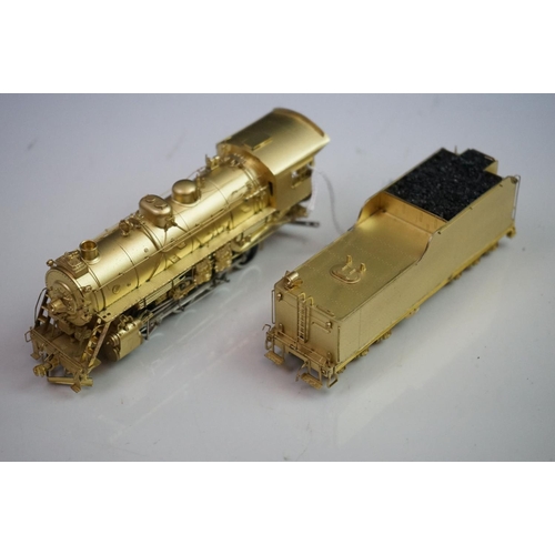 147 - Boxed Pacific Fast Mail Western Maryland 800 2-8-0 brass locomotive (Korea), unpainted, appears exce... 