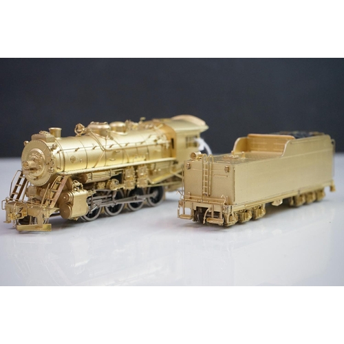 147 - Boxed Pacific Fast Mail Western Maryland 800 2-8-0 brass locomotive (Korea), unpainted, appears exce... 