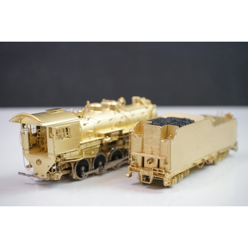 147 - Boxed Pacific Fast Mail Western Maryland 800 2-8-0 brass locomotive (Korea), unpainted, appears exce... 