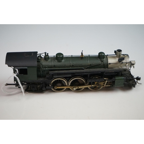 164 - Boxed Model Railroad HO gauge MB Austin 4-6-2 brass locomotive & tender, painted, appears vg, box gd... 