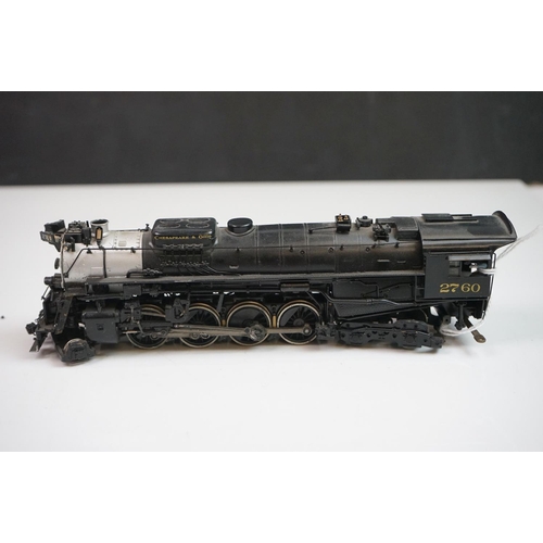 185 - Boxed United Scale Models HO gauge New Hi Grade C&O 2-8-4 brass locomotive & tender exclusively for ... 