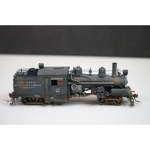 187 - Boxed United Scale Models HO gauge 65 Ton Heisler Arcadia Mining & Lumber Company brass locomotive e... 