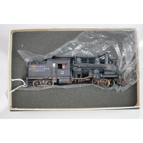 187 - Boxed United Scale Models HO gauge 65 Ton Heisler Arcadia Mining & Lumber Company brass locomotive e... 