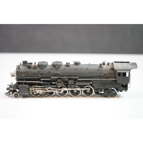 188 - Boxed United Scale Models HO gauge Santa Fe 2-10-2 brass locomotive & tender exclusively for Pacific... 