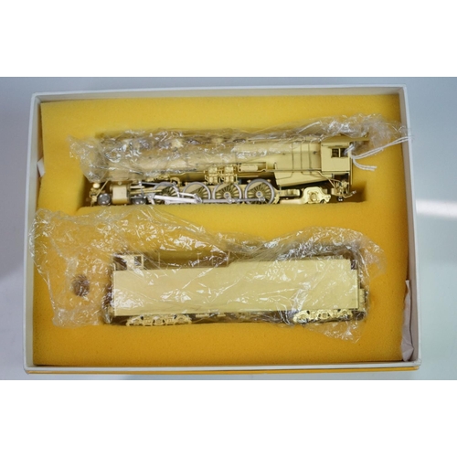 192 - Boxed Sunset Models Inc HO gauge Prestige Series PRR 4-8-2 M-1A brass locomotive & tender (Korea), u... 