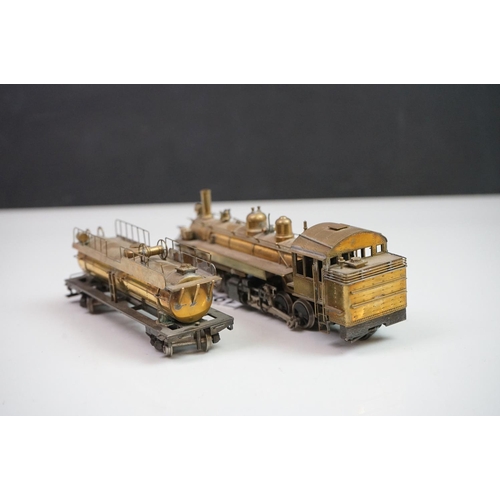 194 - Boxed Northwest Short Line HO gauge No 11 2-6-6-2 Mallet brass locomotive & tender, unpainted, appea... 