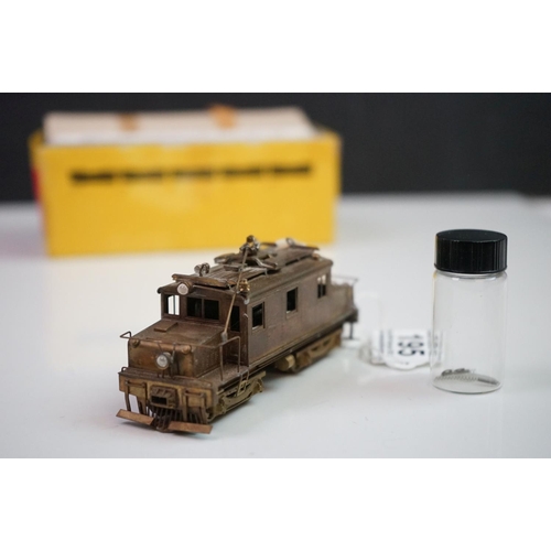 195 - Boxed E Suydam & Co HO Gauge Pacific Electric Steeple Cab electric brass locomotive (Japan), appeari... 