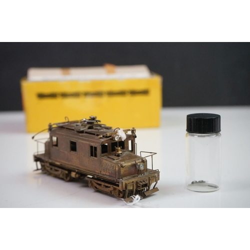 195 - Boxed E Suydam & Co HO Gauge Pacific Electric Steeple Cab electric brass locomotive (Japan), appeari... 