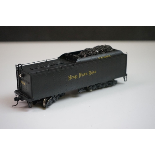 198 - Nickel Plate Road United Scale Models 2-8-4 brass locomotive & tender, painted, Japan, incorrectly b... 