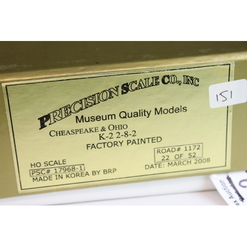 2 - Boxed Iron Horse Models Precision Scale Co HO gauge Cheaspeake & Ohio K-2 2-8-2 locomotive 
& tender... 