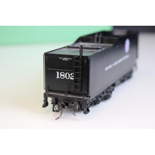 20 - Boxed Overland Models Inc HO gauge D&RGW 'M-68' 4-8-4 1802 locomotive & tender made by Ajin Precisio... 