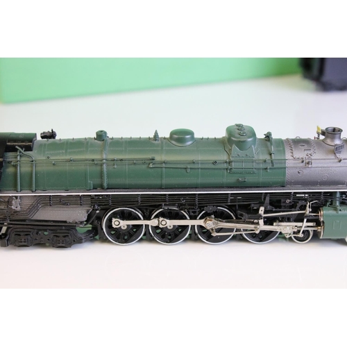 20 - Boxed Overland Models Inc HO gauge D&RGW 'M-68' 4-8-4 1802 locomotive & tender made by Ajin Precisio... 