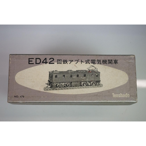 203 - Boxed Tenshodo HO gauge No 476 ED42 '2' brass locomotive (Japan), painted, appearing excellent, gd b... 