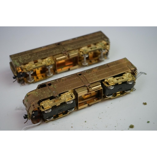 205 - Boxed Alco / KMT HO gauge FA-1 / FB-1 brass locomotive set, unpainted, appearing vg, inner packaging... 