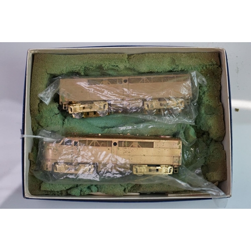 205 - Boxed Alco / KMT HO gauge FA-1 / FB-1 brass locomotive set, unpainted, appearing vg, inner packaging... 