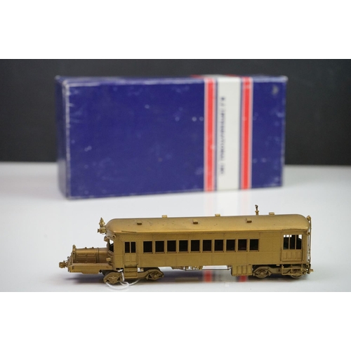 208 - Boxed Tenshodo WB--24.5 Railcar brass locomotive, NJ International box, unpainted, appearing vg with... 