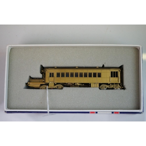 208 - Boxed Tenshodo WB--24.5 Railcar brass locomotive, NJ International box, unpainted, appearing vg with... 