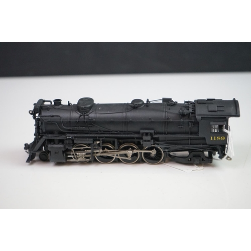 212 - Boxed Hallmark Models INC HO gauge Chesapeake & Ohio K-2 2-8-2 1189 brass locomotive & tender, made ... 