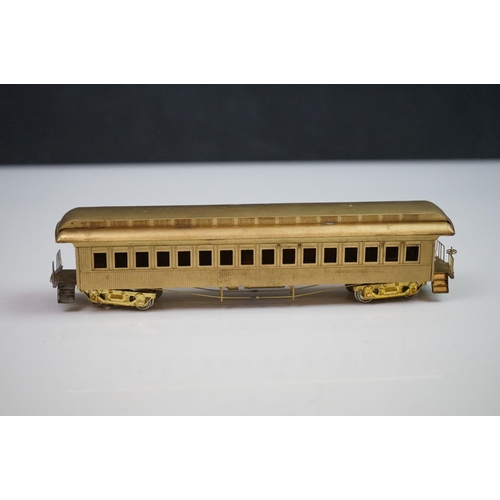 219 - Boxed Gem Models HO gauge MA&PA passenger Cars (three car brass set), unpainted, made in Japan, appe... 