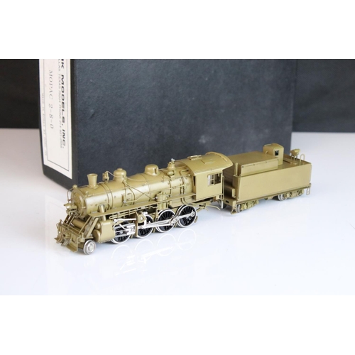 22 - Boxed Hallmark Models Inc HO gauge Missouri Pacific Mopac 2-8-0 brass locomotive & tender, unpainted... 