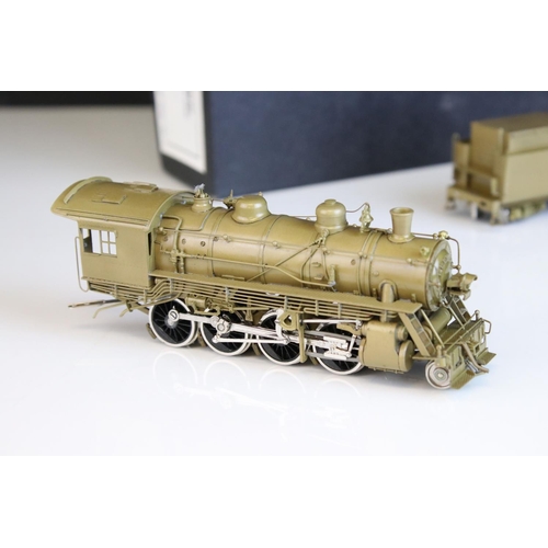 22 - Boxed Hallmark Models Inc HO gauge Missouri Pacific Mopac 2-8-0 brass locomotive & tender, unpainted... 