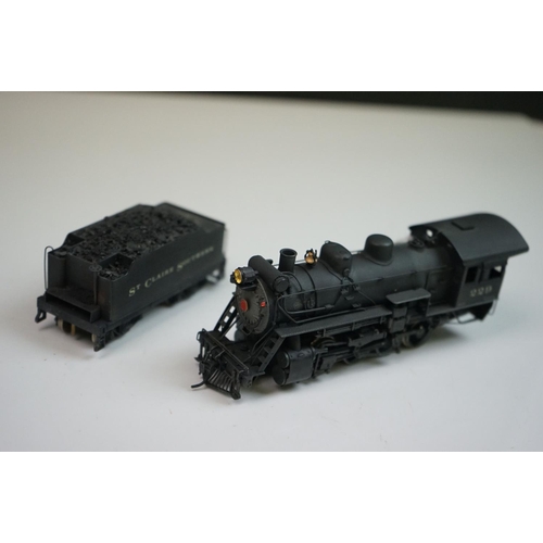 220 - Boxed United Scale Models HO gauge St Claire & Southern 2-8-0 Consolidation 229 brass locomotive & t... 