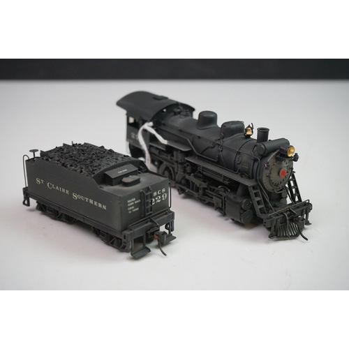 220 - Boxed United Scale Models HO gauge St Claire & Southern 2-8-0 Consolidation 229 brass locomotive & t... 