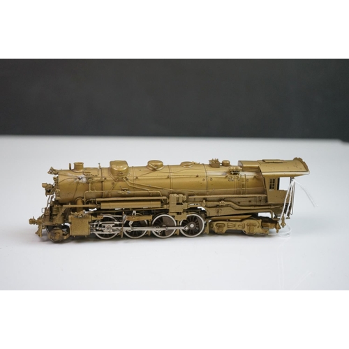 222 - Boxed Overland Models INC HO gauge C&NW J-4 2-8-4  brass locomotive & tender made in Korea by Sam Kw... 