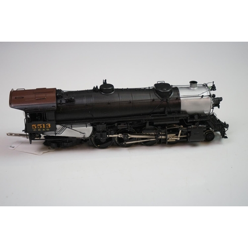 223 - Boxed Overland Models INC HO gauge CB&Q Q-4 2-8-2 5513 Burlington Route brass locomotive & tender ma... 