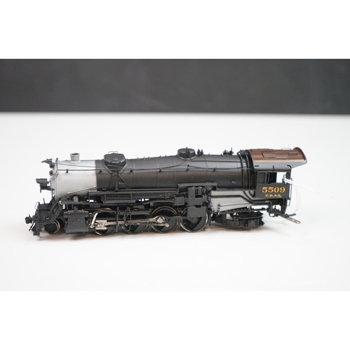 224 - Boxed Overland Models INC HO gauge CB&Q Q-4 2-8-2 5509 Burlington Route brass locomotive & tender ma... 