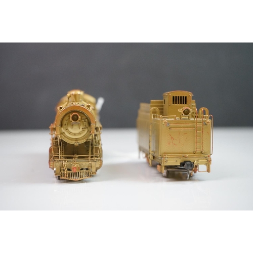 228 - Boxed Sunset Models HO gauge Denver & Salt Lake 2-8-2 (FWH) brass locomotive & tender, unpainted, ma... 