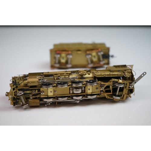 228 - Boxed Sunset Models HO gauge Denver & Salt Lake 2-8-2 (FWH) brass locomotive & tender, unpainted, ma... 