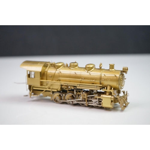 234 - Boxed Oriental Limited HO gauge USRA 0-8-0 US brass locomotive & tender, standard design, unpainted,... 