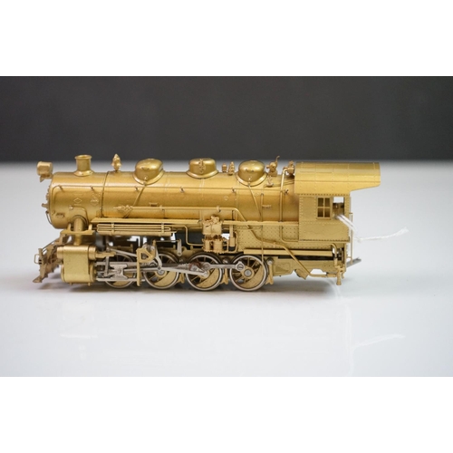 234 - Boxed Oriental Limited HO gauge USRA 0-8-0 US brass locomotive & tender, standard design, unpainted,... 