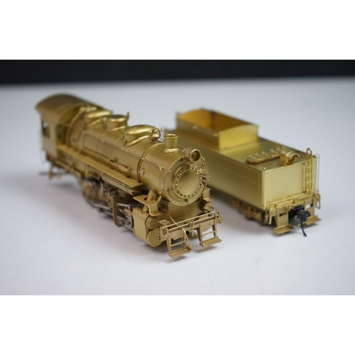 234 - Boxed Oriental Limited HO gauge USRA 0-8-0 US brass locomotive & tender, standard design, unpainted,... 