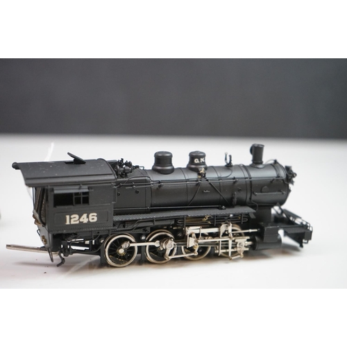 241 - Boxed Tenshodo HO gauge Great Northern 2-8-0  Class F-8 No 158 brass locomotive & tender, painted, a... 