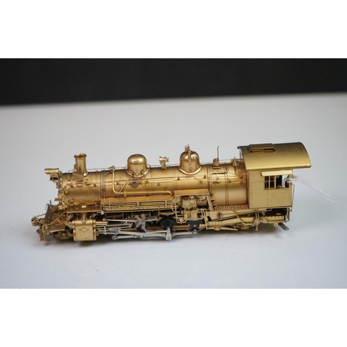 249 - Boxed Fujiyama Kogyo Co Ltd HO gauge D&RGW Class K-36 2-8-2 brass locomotive & tender, unpainted, Ja... 